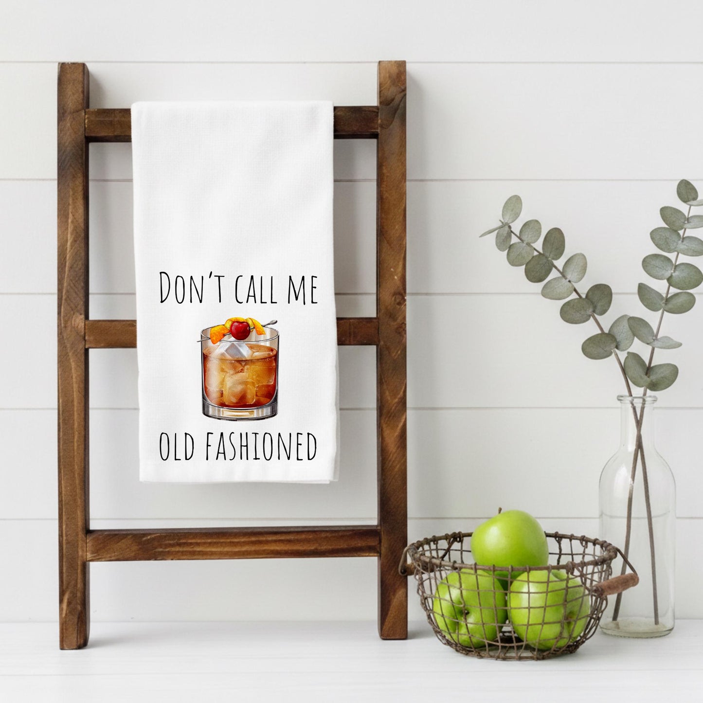 Funny Old Fashioned Kitchen Towel – Don’t Call Me Old Fashioned Towel – Cocktail Tea Towel – Bourbon Lover Gift – Bar Cart Decor