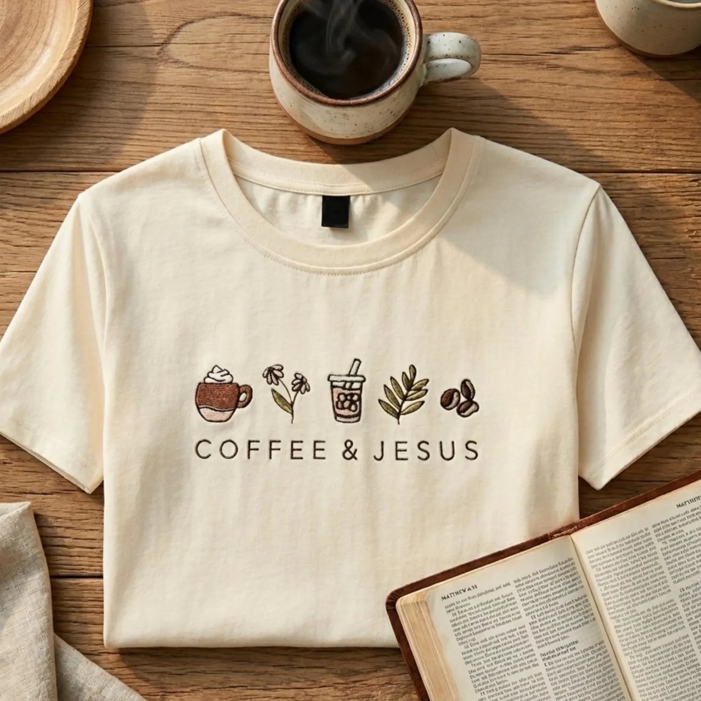 Coffee & Jesus Shirt | Christian Faith Graphic Tee