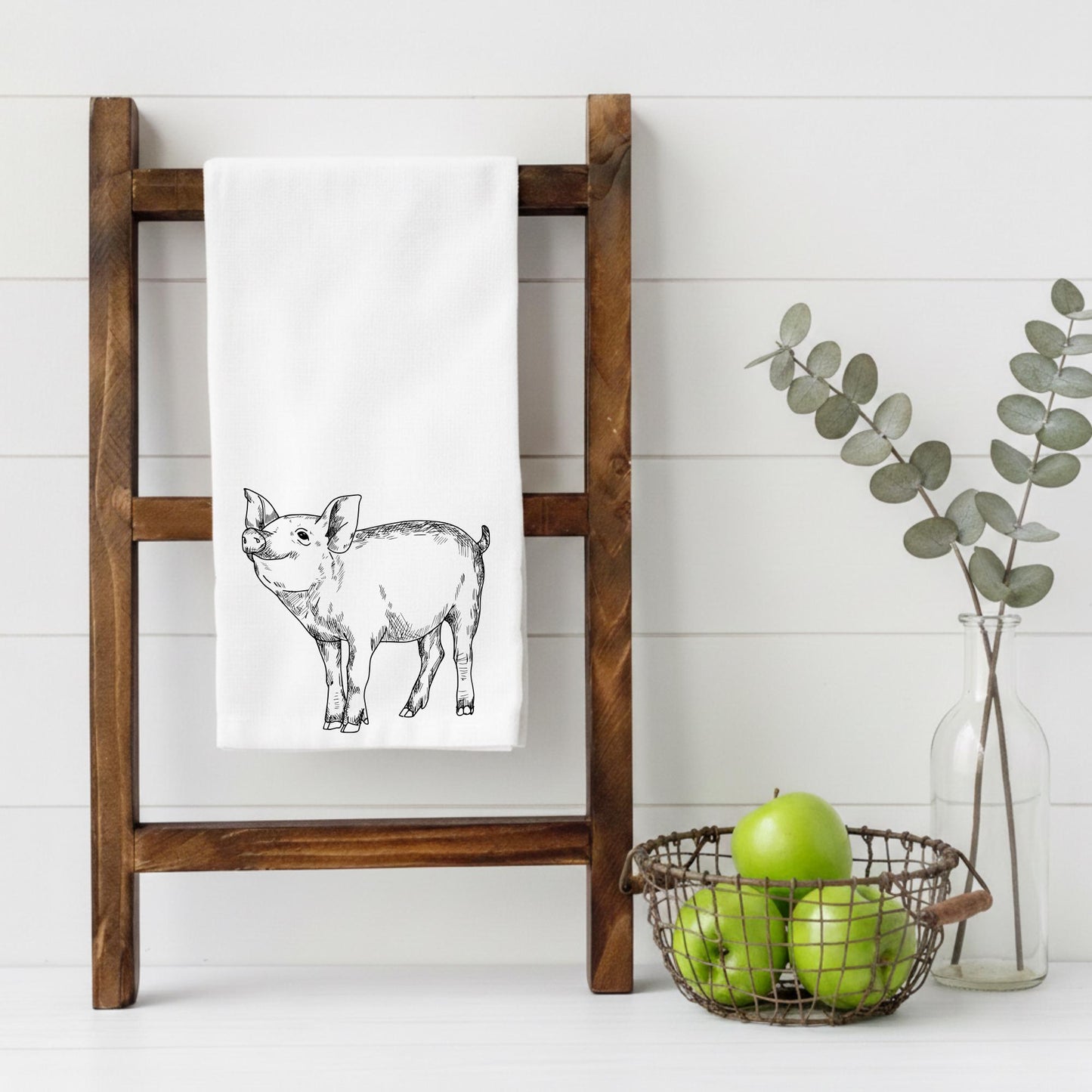 Pig Lover Tea Towel | Farmhouse Kitchen Decor
