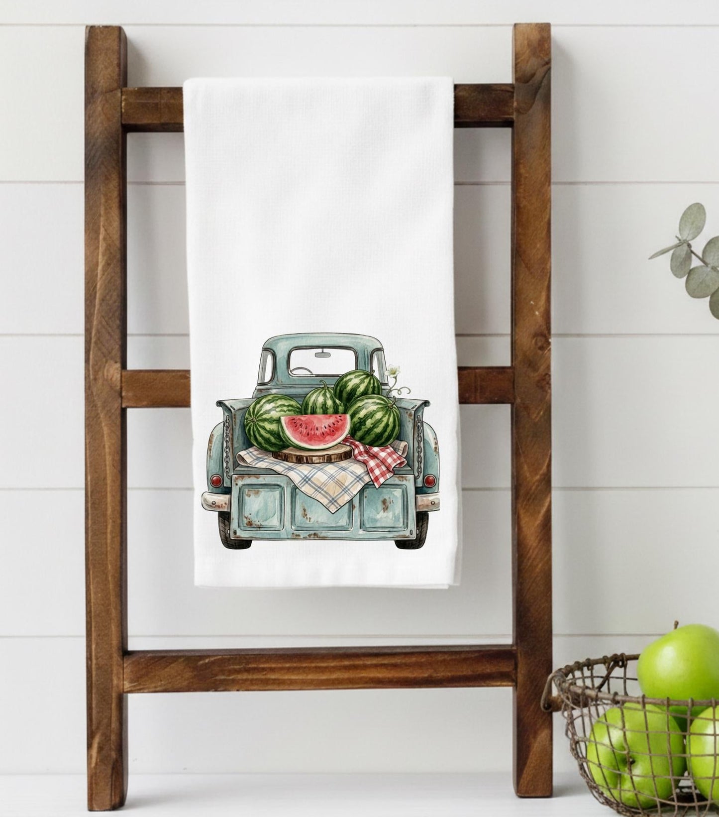 Vintage Watermelon Tea Towel | Blue Truck Summer Kitchen Decor