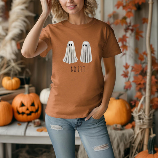 No Feet Ghost Halloween Shirt | Comfort Colors Spooky Season Tee